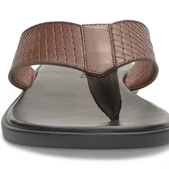 Vince Camuto Men’s Cognac Waylyn Woven Leather Upper Flip Flop Sandal NEW NIB - Picture 11 of 16